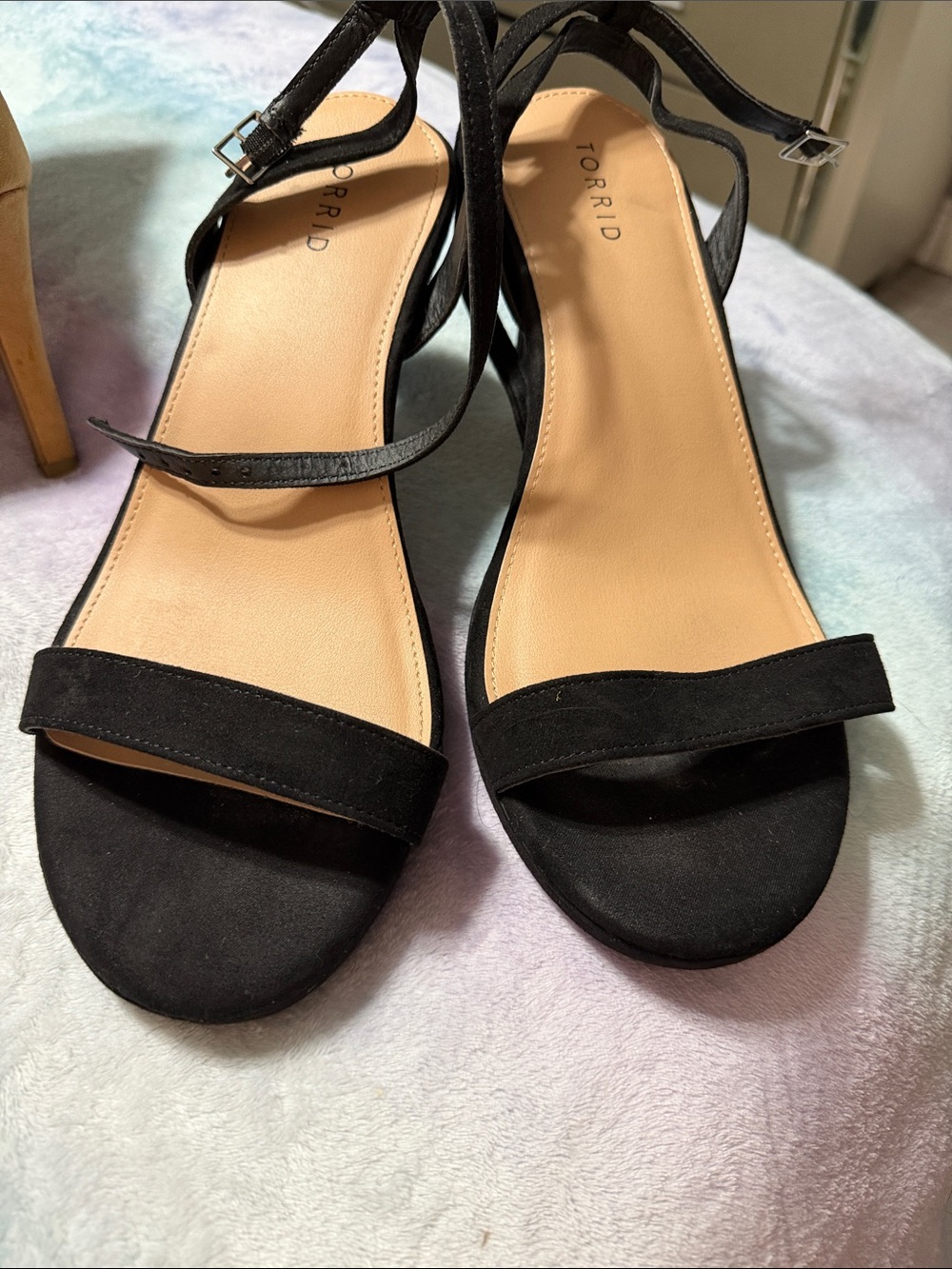 torrid Black Suede Strappy Open-Toe Heels